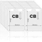 Lot de 50 portes badges porte badge vertical souple pour cartes, etiquettes, pass protge carte transparent ...
