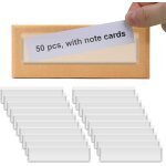 Lot de 50 porte - etiquettes adh�sives en plastique transparent pour bacs de rangement avec etiquettes ...