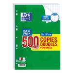 Lot de 500 copies doubles perfor�es a4 - grands carreaux