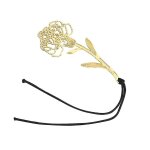 Lot de 6 marque - pages en acier inoxydable dor� avec pendentif en forme de fleur d'?illet creuse pour ...