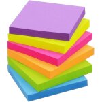 Lot de 6 blocs de notes autocollantes vibrantes de 5 x 5 cm, 600 feuilles adh�sives de haute qualit� ...