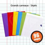 Lot de 6 cahiers - 17x22(cm) - grands carreaux - 96 pages - couverture en polypro - sans spirale - clairefonta ...
