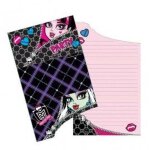 Lot 6 cartes invitation + enveloppes monster high