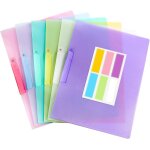 Lot de 6 chemises a4 en plastique stables avec etiquette nominative, classeur en plastique durable, classeur ...