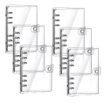 Lot de 6 classeurs transparents a5 en pvc souple, couverture transparente, agenda personnel a feuilles ...