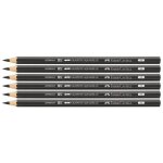 Lot de 6 crayons graphite aquarelle mine 3, 3 mm 2b noir