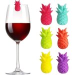 Lot de 6 etiquettes en silicone pour verres a vin ¿ breloques color�es pour boissons, f�tes et rassemblements ...