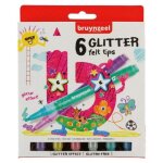 Lot de 6 feutres a paillettes bruynzeel assortiment couleur