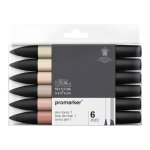 Lot de 6 feutres promaker tons chair - winsor et newton