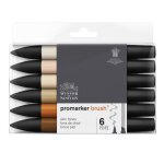 Lot de 6 feutres promaker couleur chair - winsor et newton