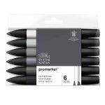 Lot de 6 feutres promaker tons neutres - winsor et newton