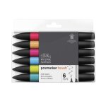 Lot de 6 feutres promarker brush tons moyen - winsor et newton