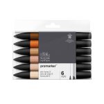 Lot de 6 feutres promarker tons chair - winsor et newton Lot de 6 feutres promarker tons chair - winsor et newton
