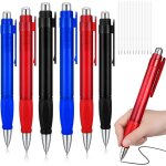 Lot de 6 grands stylos a bille jumbo avec recharges - stylo a bille extra large - encre noire - stylo ...