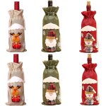 Lot de 6 housses de protection pour bouteilles de vin de no�l, motif p�re no�l, bonhomme de neige et ...