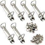 Lot de 6 mcanismes de reliure a 2 anneaux en mtal en forme de d pour rangement du papier, classeur, ...