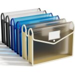 Lot de 6 pochettes plastique a4, haute qualit impermable enveloppe chemise a bouton pression porte ...