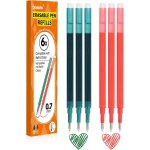 Lot de 6 recharges effaables [3 rouges et 3 vertes, 0, 7 mm] compatibles avec les stylos frixion ball, ...