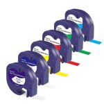 Lot de 6 recharges de ruban d'�tiquettes pour dymo letratag, pour fabricant d'�tiquettes lt - 100h lt ...