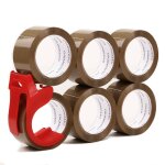 Lot de 6 rouleaux ruban adhésif marron pour l'emballage de cartons, ruban d'emballage brun 48mmx66m, ... Lot de 6 rouleaux ruban adhésif marron pour l'emballage de cartons, ruban d'emballage brun 48mmx66m, ...
