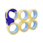 Lot de 6 rouleaux de ruban adhsif universel, incolore, silencieux, pour emballage de colis, avec drouleur, ...