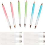 Lot de 6 stylos a bille, noirs, avec 20 recharges (10 bleus et 10 noirs), pour l'école et le bureau, ... Lot de 6 stylos a bille, noirs, avec 20 recharges (10 bleus et 10 noirs), pour l'école et le bureau, ...