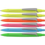 Lot de 6 stylos a bille reco neon edition (en plastique recycl�, r�compens� par l'ange bleu, couleur ...