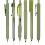 Lot de 6 stylos a encre gel colors surligneurs, stylos a encre gel noirs rtractables esthtiques avec ...