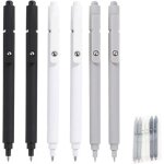Lot de 6 stylos gel, a schage rapide, rtractables, encre noire, pointe fine de 0, 5 mm, accessoires ...