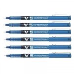 Lot de 6 stylos roller hi - tecpoint v5 pointe fine bleu pilot Lot de 6 stylos roller hi - tecpoint v5 pointe fine bleu pilot