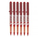 Lot de 6 stylos roller v - ball rouge pointe moyenne 0, 7 mm pilot