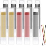 Lot de 60 mines de rechange pour crayon de charpentier 2, 8 mm marqueur a trous profonds mines de rechange ...