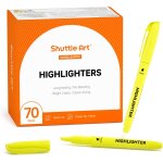 Lot de 70 surligneurs jaunes avec pointe biseaut�e polyvalente, marqueurs surligneurs en vrac de couleurs ...