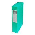 Lot de 8 boites de classement avec dos de 60 mm en carte lustr� 600 g 24x32 cm vert