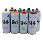 Lot de 8 bombes de peintures mtn 94 - couleurs assorties - 400ml