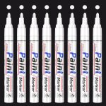 Lot de 8 marqueurs permanents blancs r�sistants a l'eau - opacit� elev�e, s�chage rapide - pour marquer ...