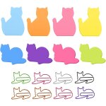 Lot de 8 paquets de 240 feuilles de notes autocollantes en forme de chat avec trombones