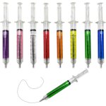 Lot de 8 stylos a injection de diffrentes couleurs avec encre noire, stylos en forme de seringue, papier ...