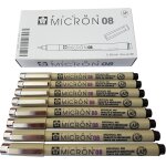 Lot de 8 stylos micron pigma a encre pigment�es 08, 8 pct set noir