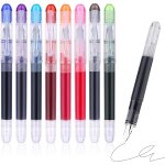 Lot de 8 stylos plume jetables a encre noire lisse a s�chage rapide encre liquide pointe fine pour l'�cole ...