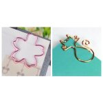 Lot de 8 trombones chat kawaii en or rose, marque - page et 12 trombones rose plaqu de qualit suprieure, ...