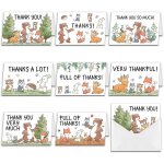 Lot de 9 cartes de remerciement sur le thme des animaux de la fort avec enveloppes pour mariage, enterrement ...
