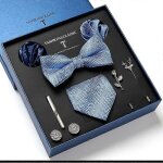 Lot de 9 cravates pour homme, cadeau de mariage, cravate de costume, n?ud papillon, carr (2 pices), ...