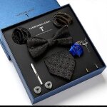 Lot de 9 cravates pour homme, cadeau de mariage, cravate de costume, n?ud papillon, carr (2 pices), ...