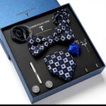 Lot de 9 cravates pour homme, cadeau de mariage, cravate de costume, n?ud papillon, carr (2 pices), ...