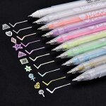 Lot de 9 stylos a encre gel fluo, marqueurs craie, marqueur textile, pointe fine de 0, 8 mm, couleurs ...