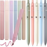 Lot de surligneurs pastel avec stylos a encre gel esth�tique, sans blanchiment dry fast highlighter, ...