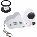 Loupe de bijouterie portable a led 30x 60x, loupe oculaire a double lentille, micro - microscope avec ...