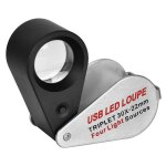Loupe de bijoutier rechargeable à quatre couleurs, 13 led, lampe uv pour colliers et pierres précieuses ... Loupe de bijoutier rechargeable à quatre couleurs, 13 led, lampe uv pour colliers et pierres précieuses ...