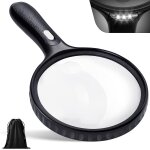 Loupe avec lumi�re, grande loupe de 5, 5 pouces 3x 10x loupe eclair�e a main avec 3 lumi�res led sac ...